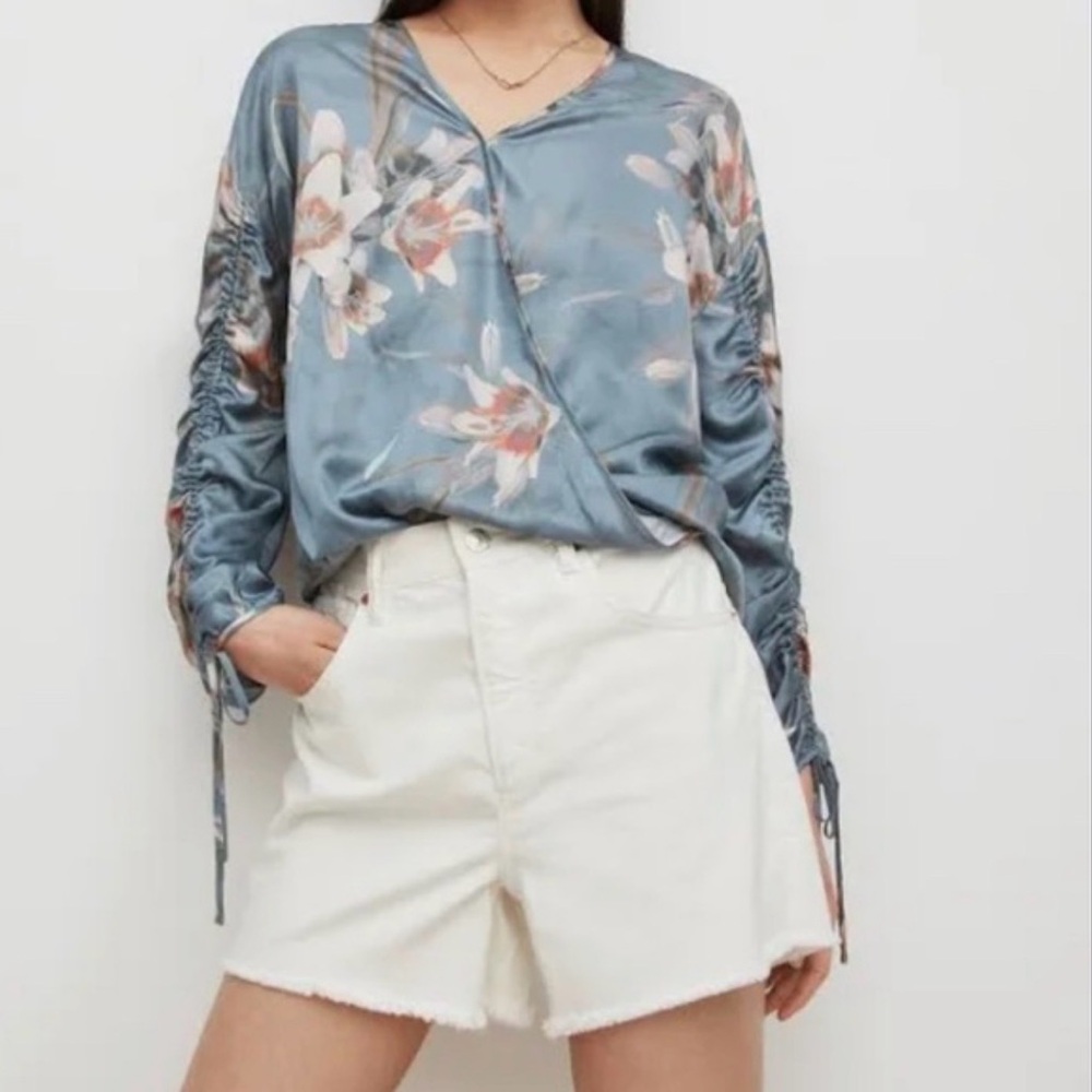 Allsaints Preslie Kuroyuri Blue floral blouse